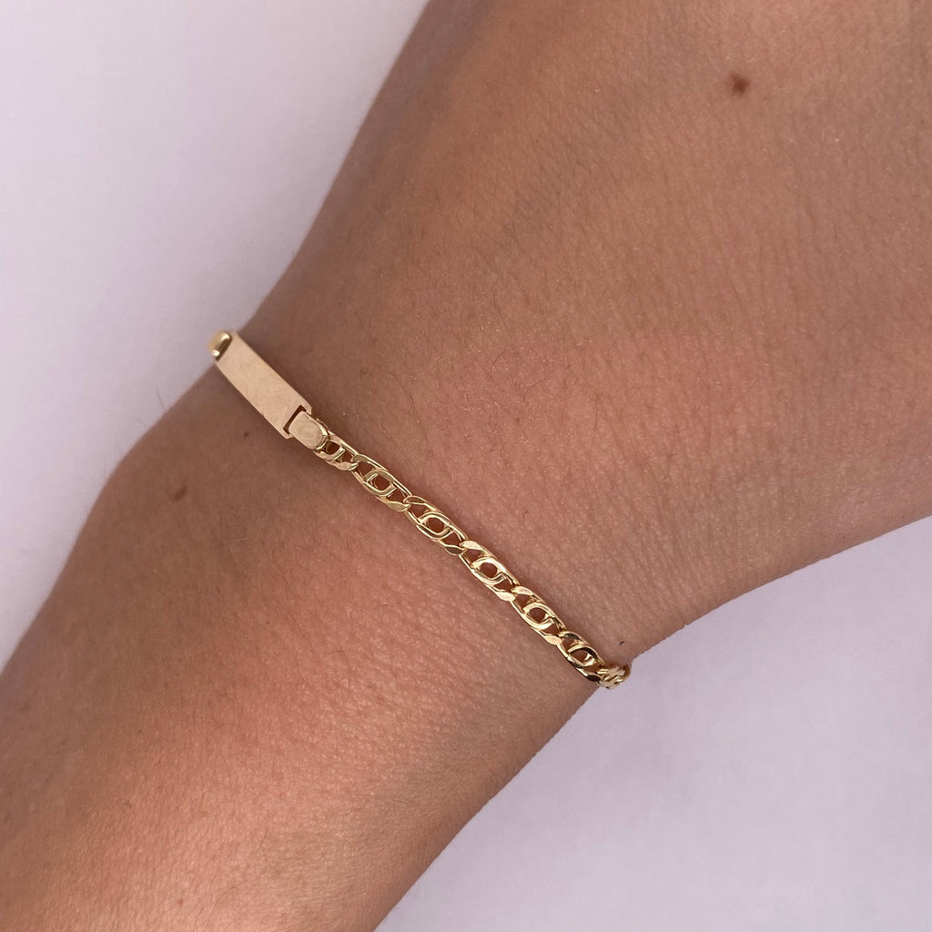 Esclava Oro 14k, Perniche 14 cm Largo