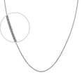 Cadena Oro Blanco 14k Espiga 50 cm, Ancho 1 mm