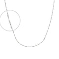 Cadena Oro Blanco 14k Espejo 50 cm, Ancho 1 mm