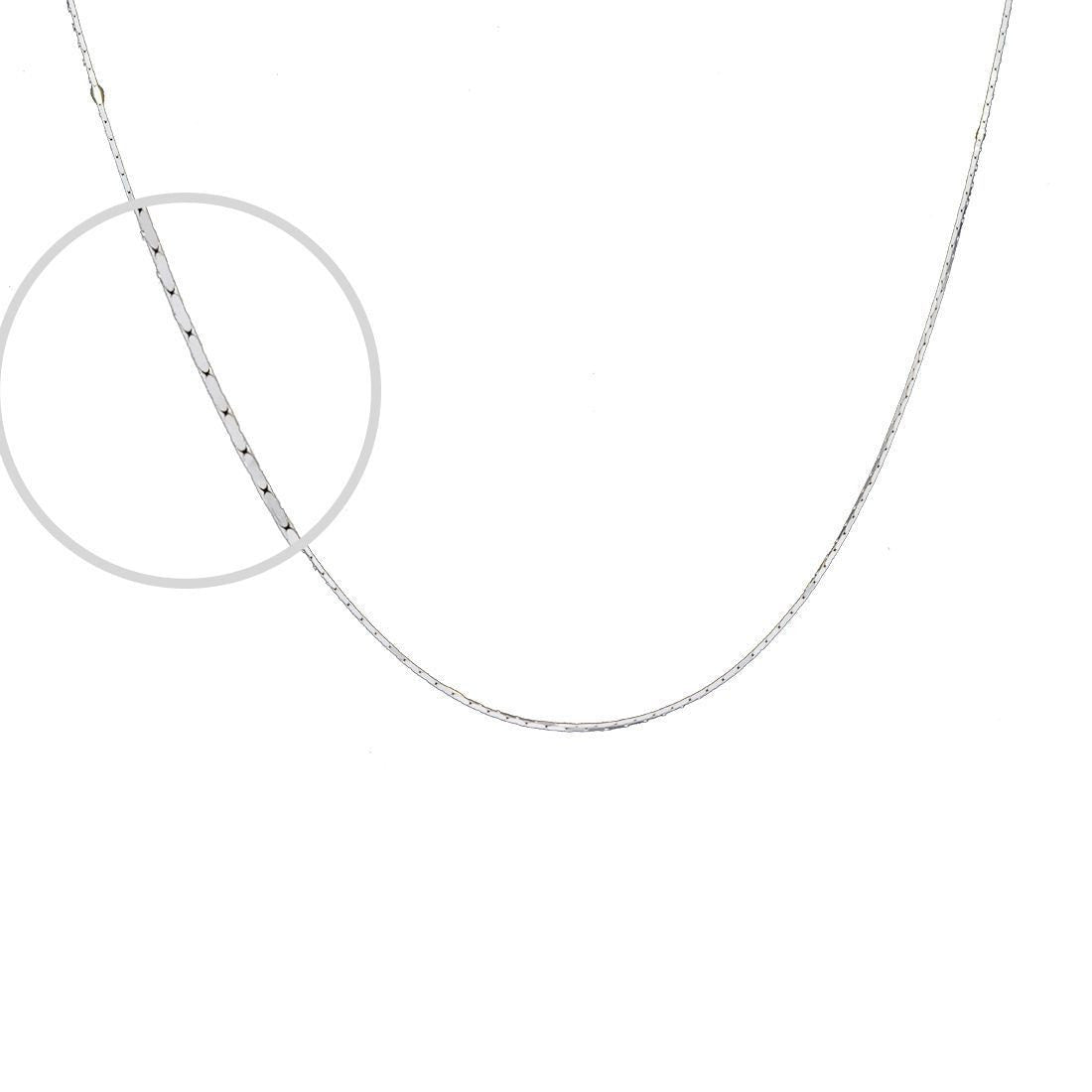 Cadena Oro Blanco 14k Cardano 40 cm, Ancho 0.5 mm