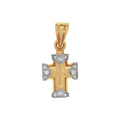 Cruz con Extremo Platinado y Zirconias - Oro 10k