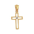 Cruz Oro 10k - Calada con Zirconia, 3.2 cm alto, Largo 1.5 cm